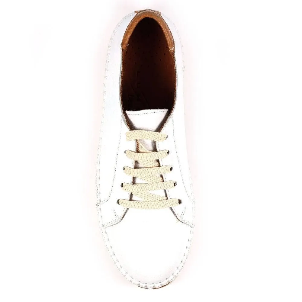 Lunar FLV026 Flow Ladies White Leather Lace Up Shoes