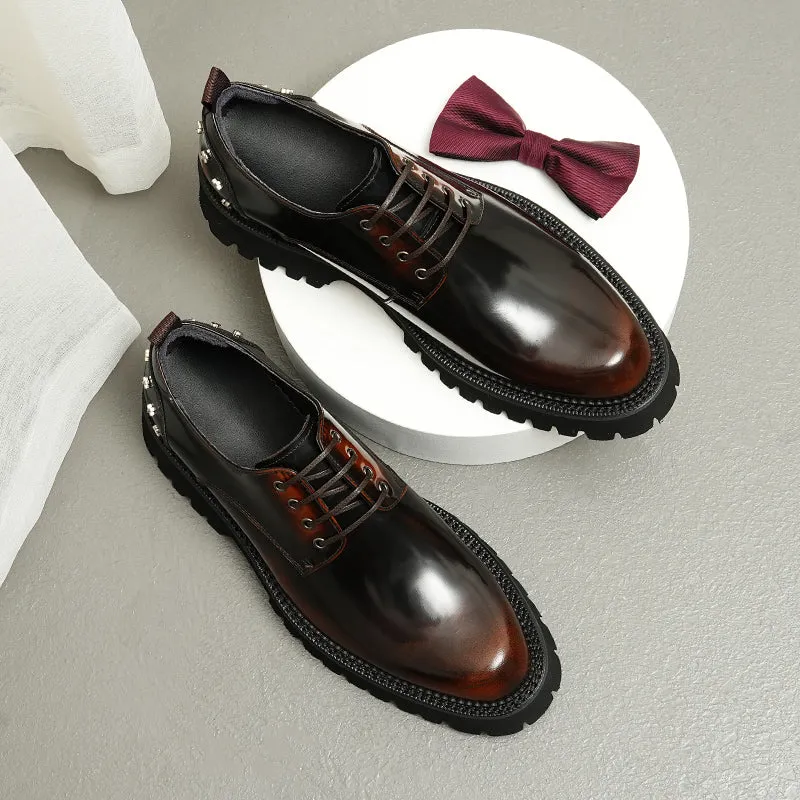 Luxury CrocLeather Lace-Up Oxford Shoes