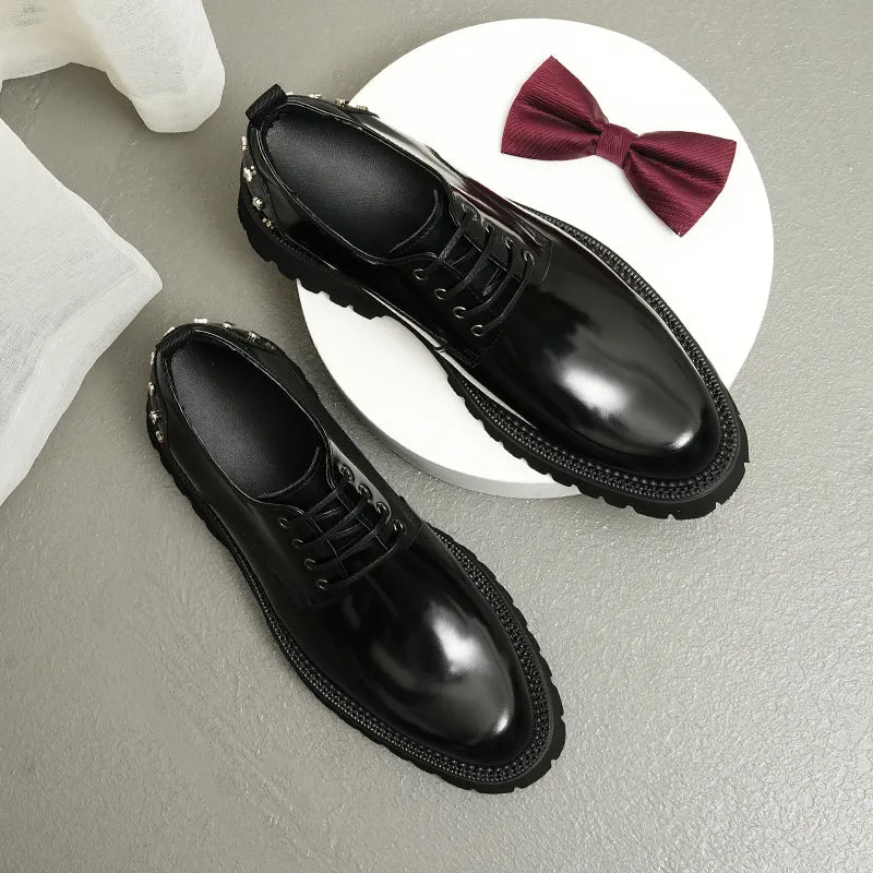 Luxury CrocLeather Lace-Up Oxford Shoes