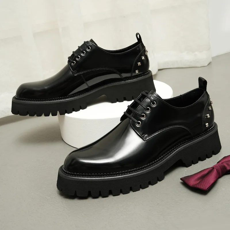 Luxury CrocLeather Lace-Up Oxford Shoes