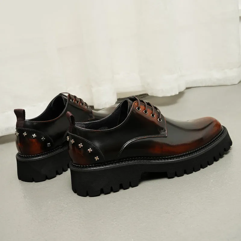 Luxury CrocLeather Lace-Up Oxford Shoes