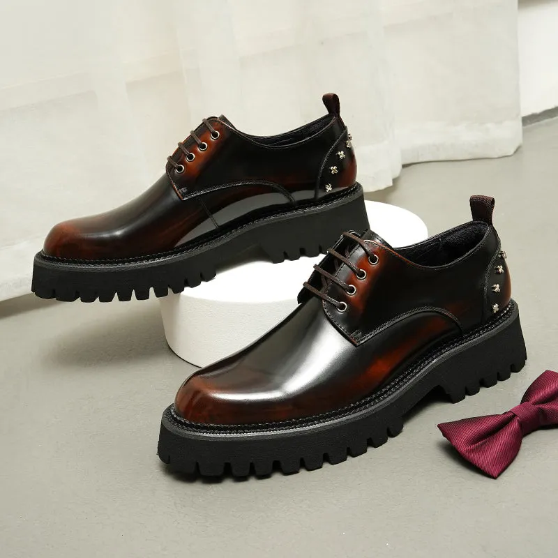 Luxury CrocLeather Lace-Up Oxford Shoes