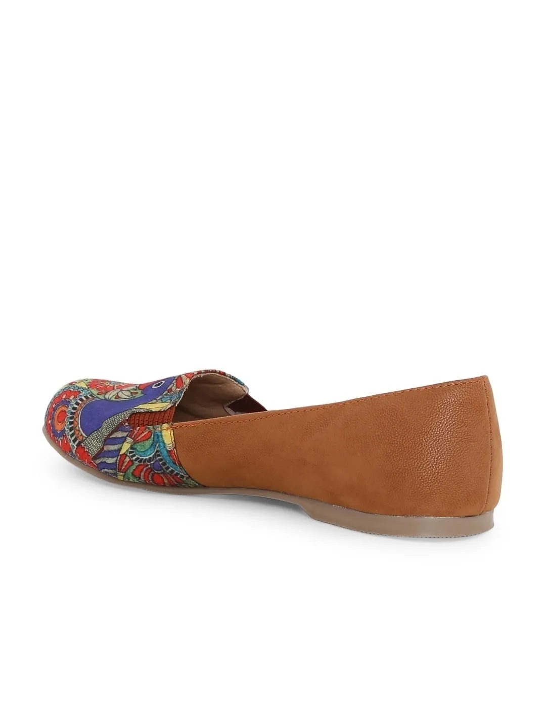 Madhubani Peacock Print Moccasins