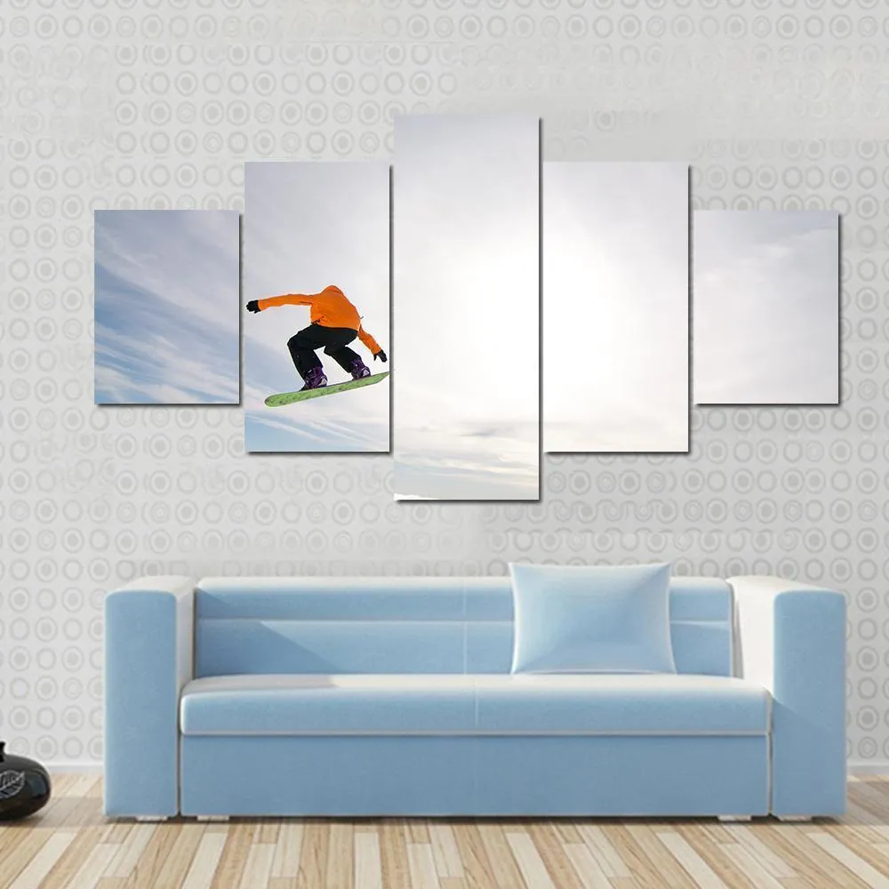 Male Snowboarder Canvas Wall Art