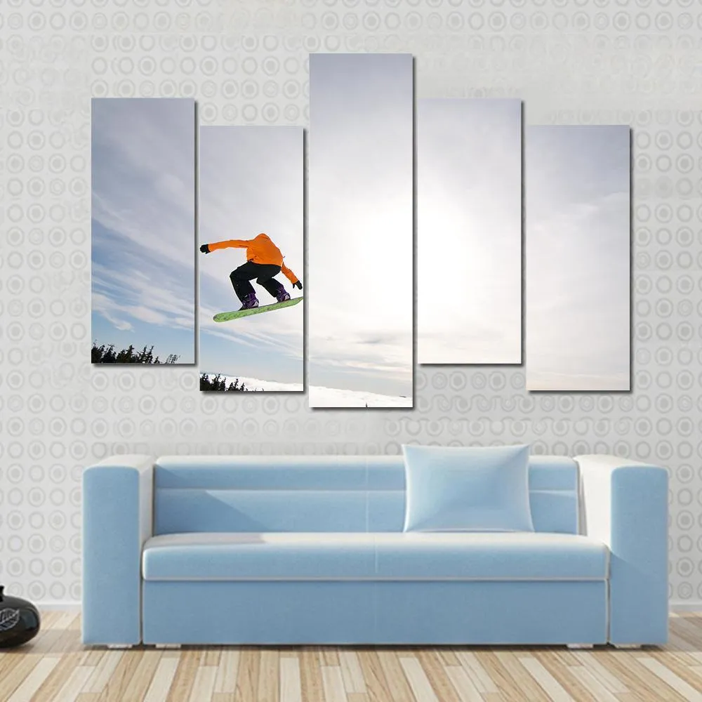 Male Snowboarder Canvas Wall Art