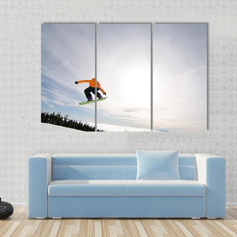 Male Snowboarder Canvas Wall Art