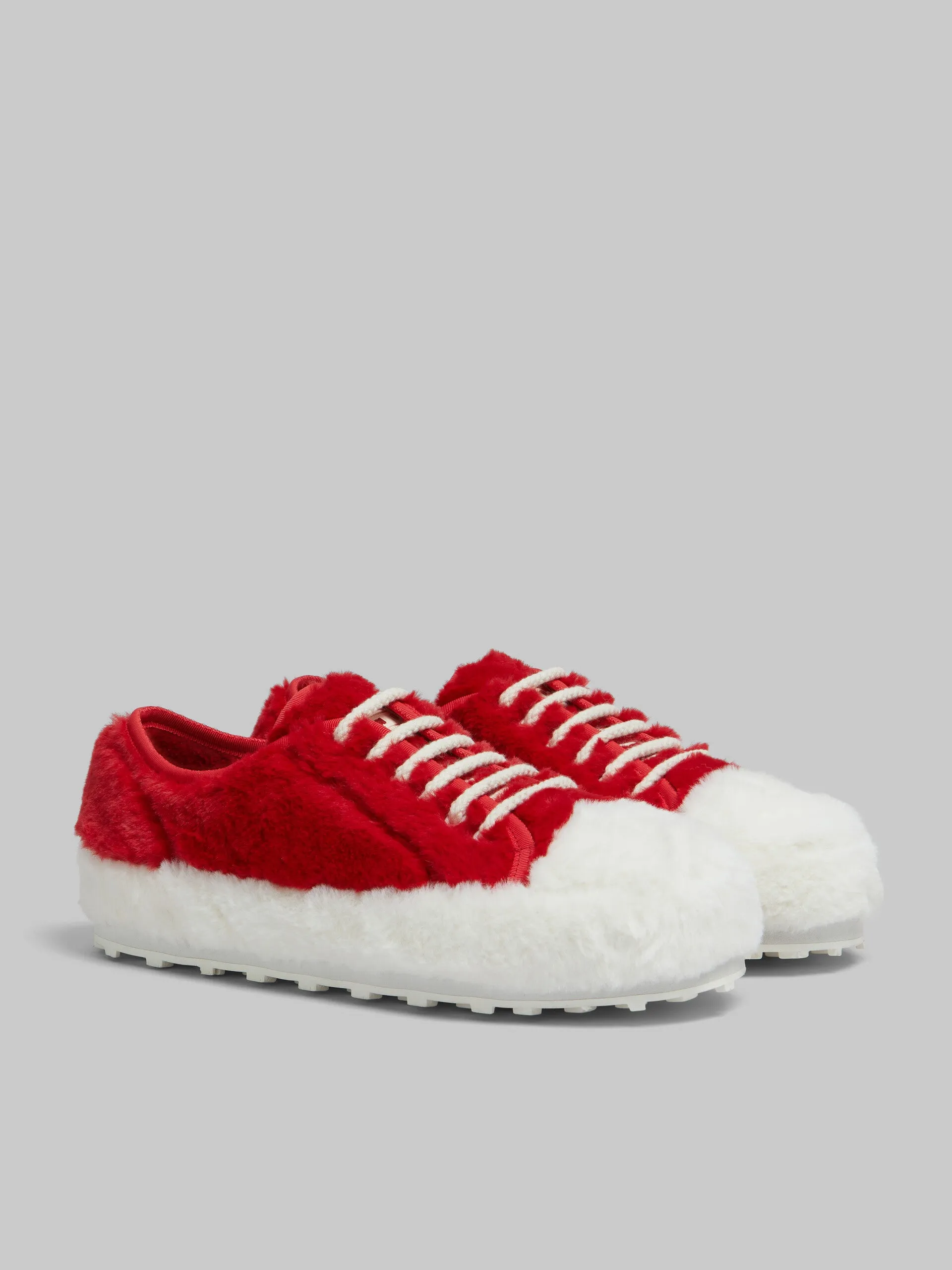 MARNI Red teddy tennis Mens Sneakers