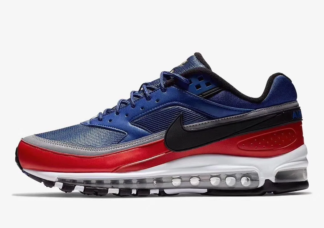 Max 97 Blue and Red Men's Running Sneakers