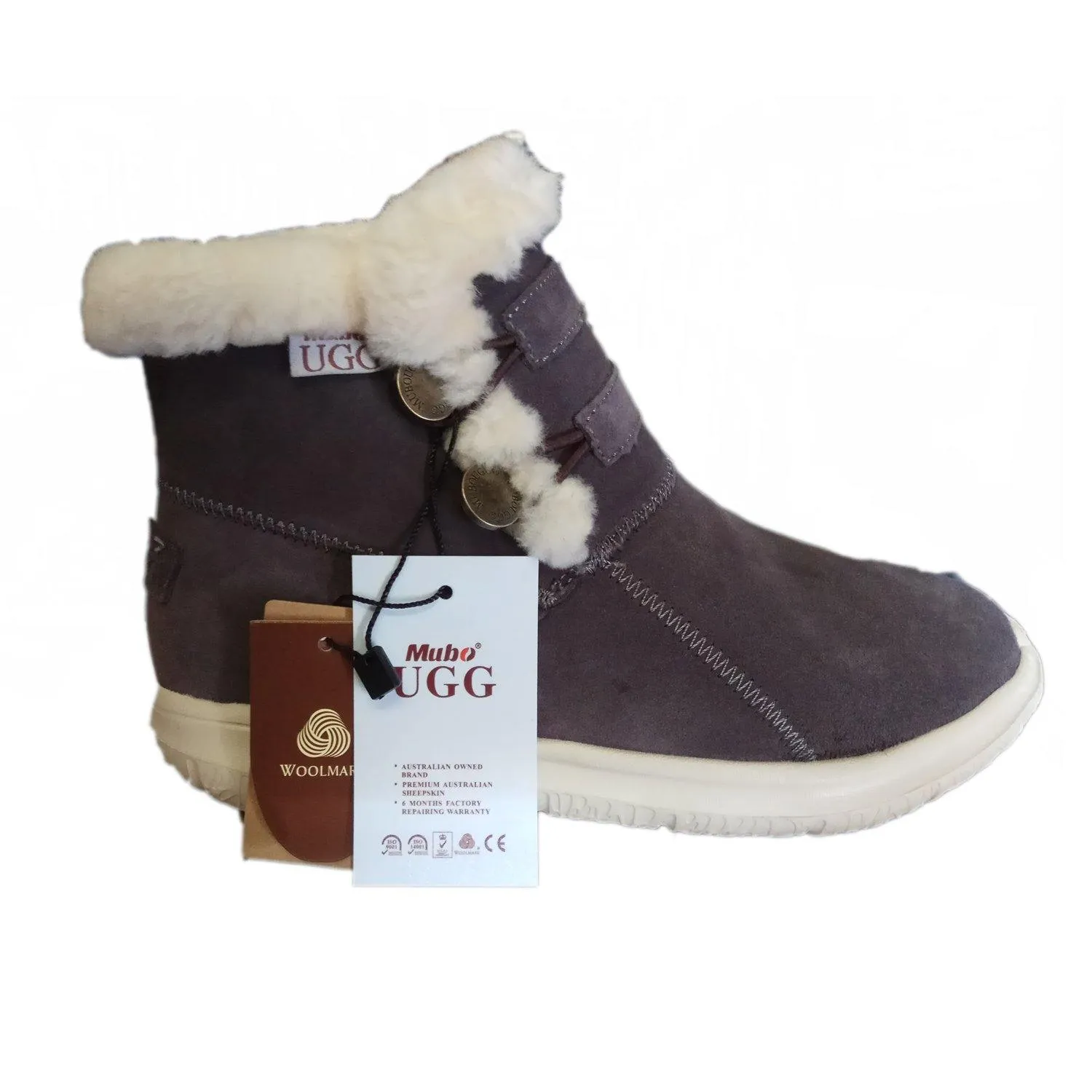 MUBO UGG Fashion Boots Premium Sheepskin Shoes Antislip TPR Sole SN7788