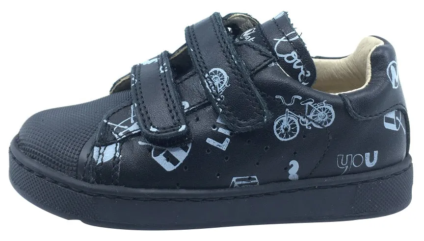 Naturino Boy's and Girl's Bree Sneaker Tennis Shoes, Black & White Print