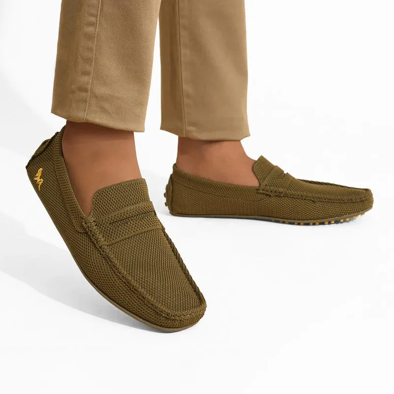 Neeman's Knitted Loafers for Men | Olive