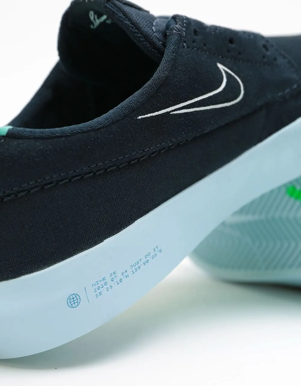 Nike SB Shane T Skate Shoes - Dark Obsidian/White-Hyper Jade