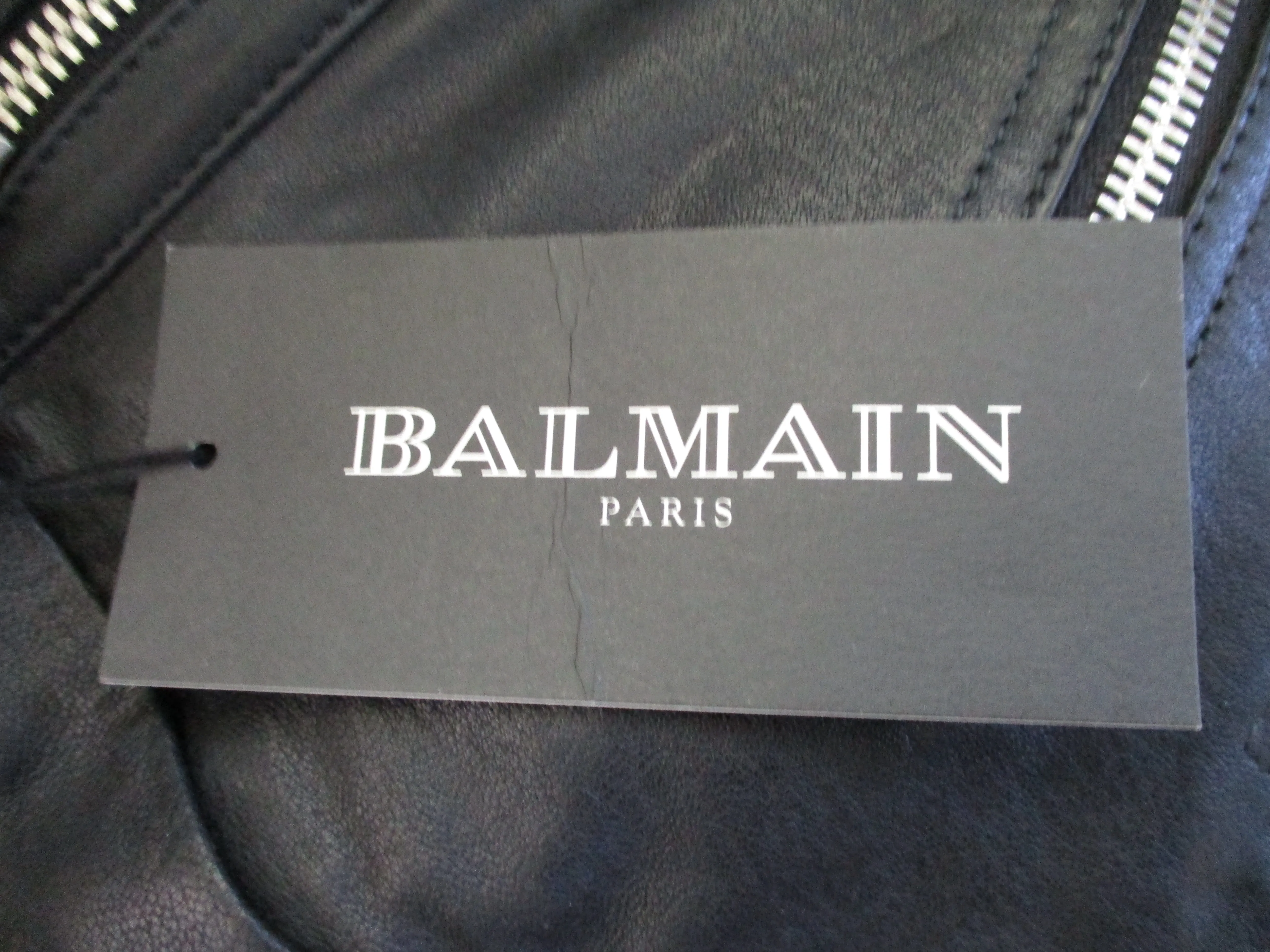 NWT BALMAIN PARIS PANTALON Punk Goth Rave Leather Pants BLACK 38 ZIPPER