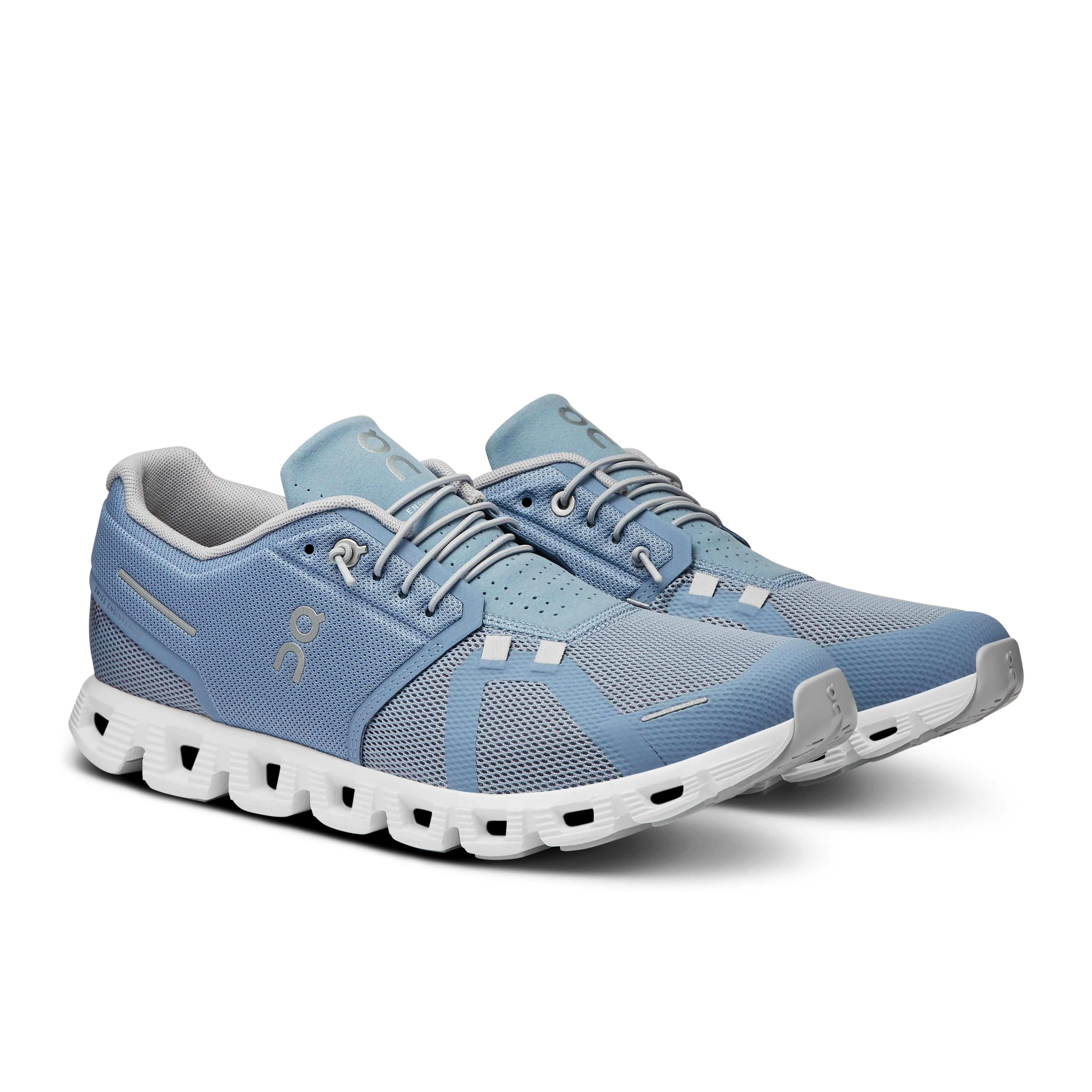 On Running Men's Cloud 5 Shoes - Chambray / White