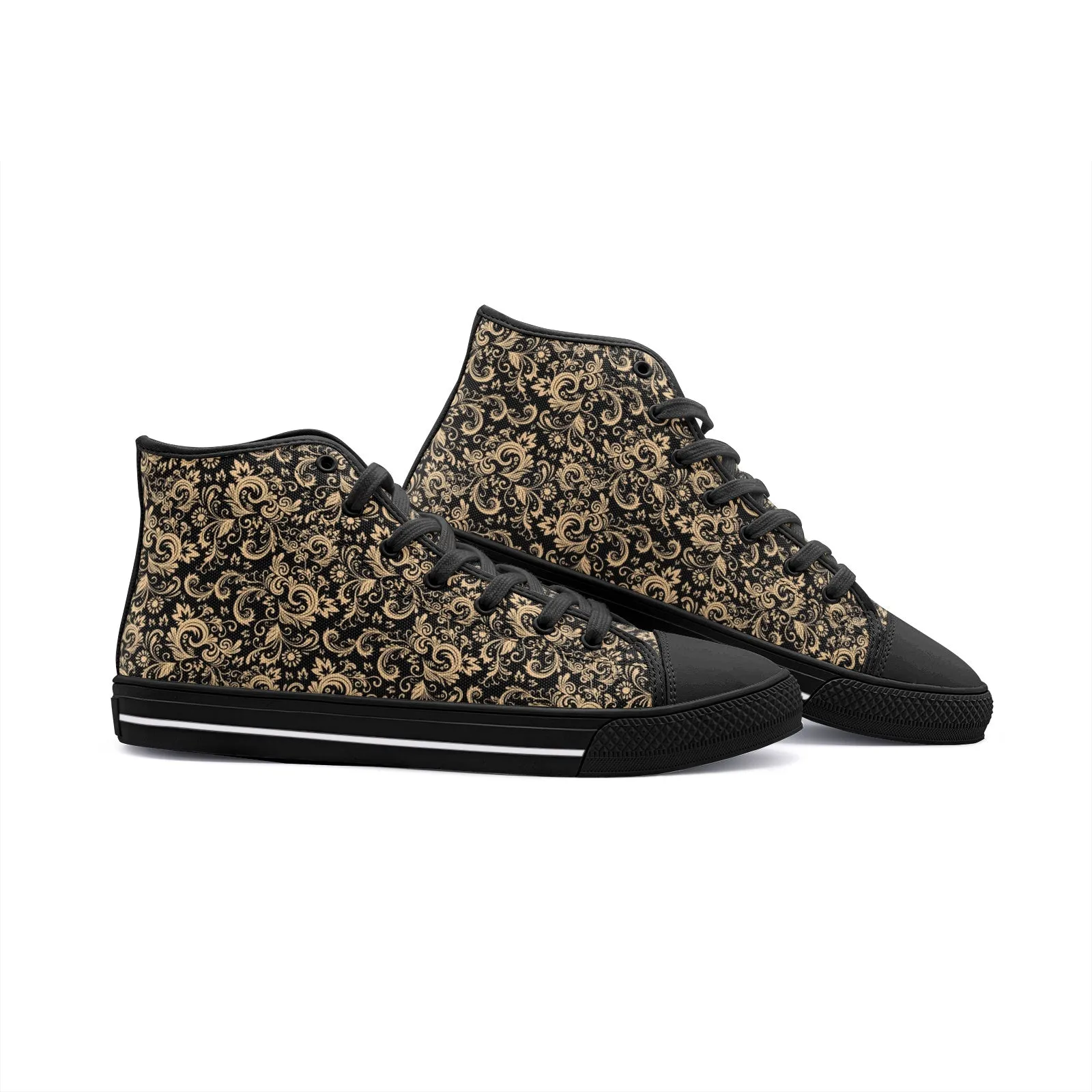 Oriental Floral Pattern - Onyx | High Tops | Mandalazed