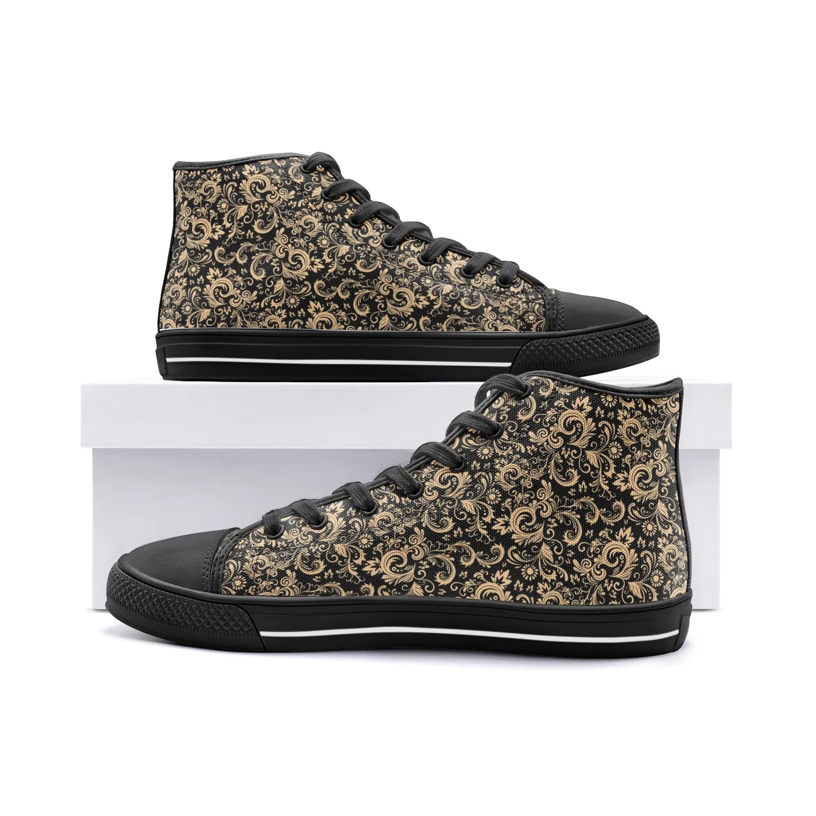 Oriental Floral Pattern - Onyx | High Tops | Mandalazed