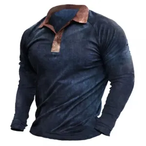 Outdoor Casual Tactical Vintage Polo Long Sleeve Shirt