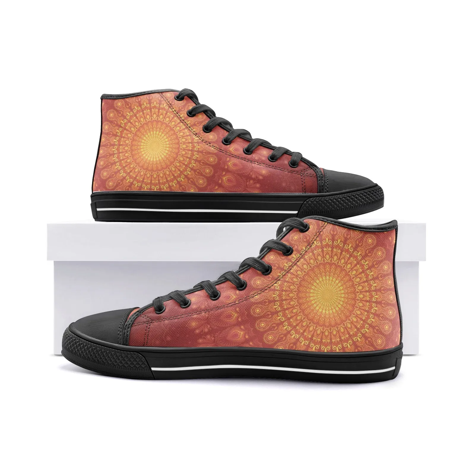 Peacock Feather Mandala - Sun | High Tops | Mandalazed