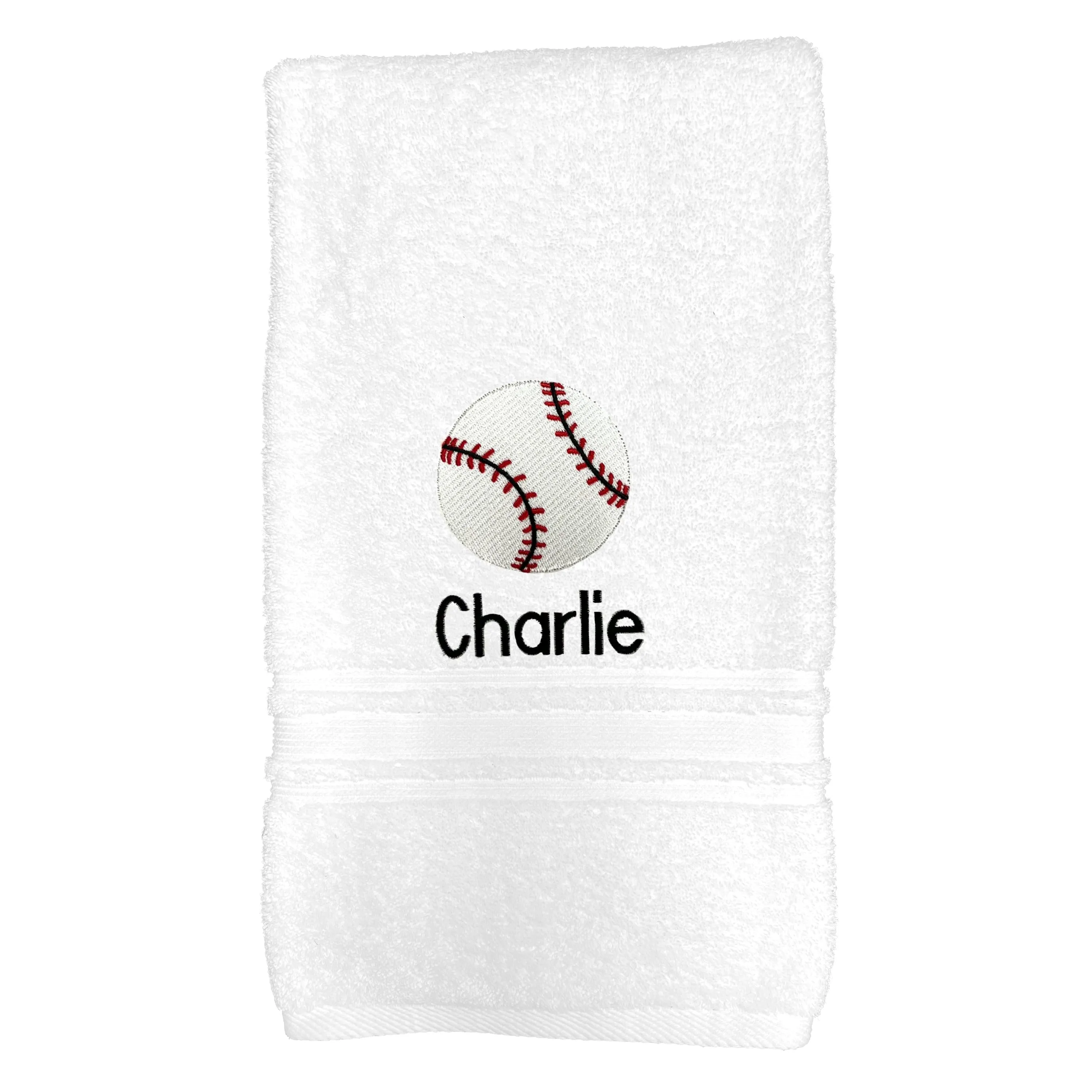 Personalized Baseball Emoji Bath Towel - 30" x 58"