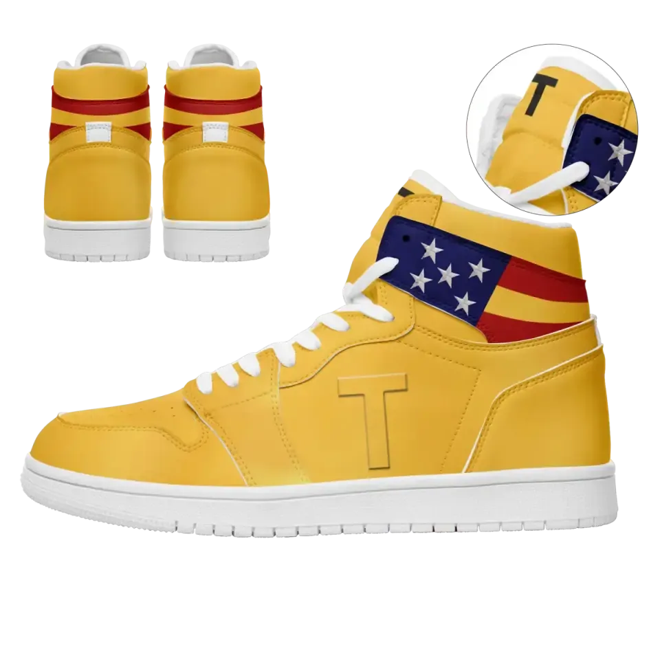 Personalized High Top Sneakers, Custom Flag Shoes, Patriotic Shoes,AJ1H-24020048