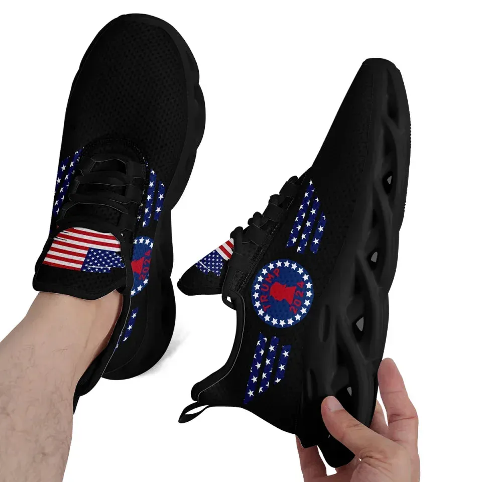 Personalized Trump Fashion Sneakers, Custom Patriotic Trump Shoes, Breathable Maxsoul Shoes