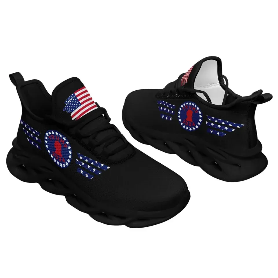 Personalized Trump Fashion Sneakers, Custom Patriotic Trump Shoes, Breathable Maxsoul Shoes