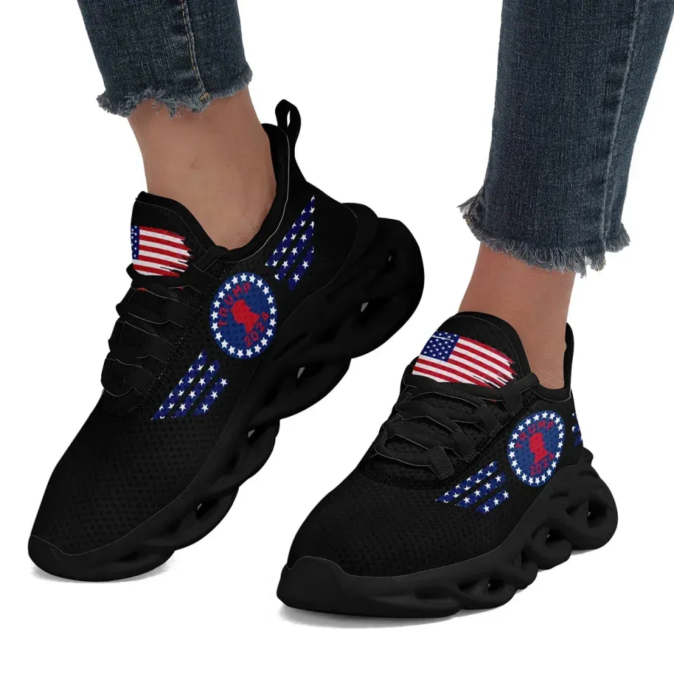 Personalized Trump Fashion Sneakers, Custom Patriotic Trump Shoes, Breathable Maxsoul Shoes