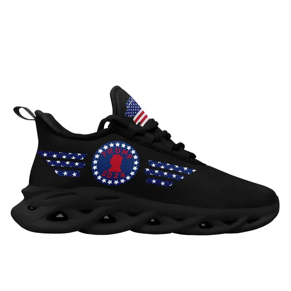 Personalized Trump Fashion Sneakers, Custom Patriotic Trump Shoes, Breathable Maxsoul Shoes