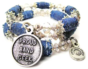 Proud Band Geek Blue Jean Beaded Wrap Bracelet