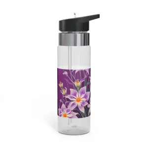 Purple Flowers, 20oz Sport Water Bottle, BPA-Free, Tritan™ plastic