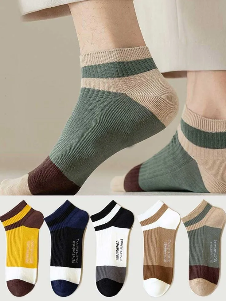 "Men’s Ankle Socks 5-Pack – Premium Comfort, Breathable, and Durable Everyday Wear"