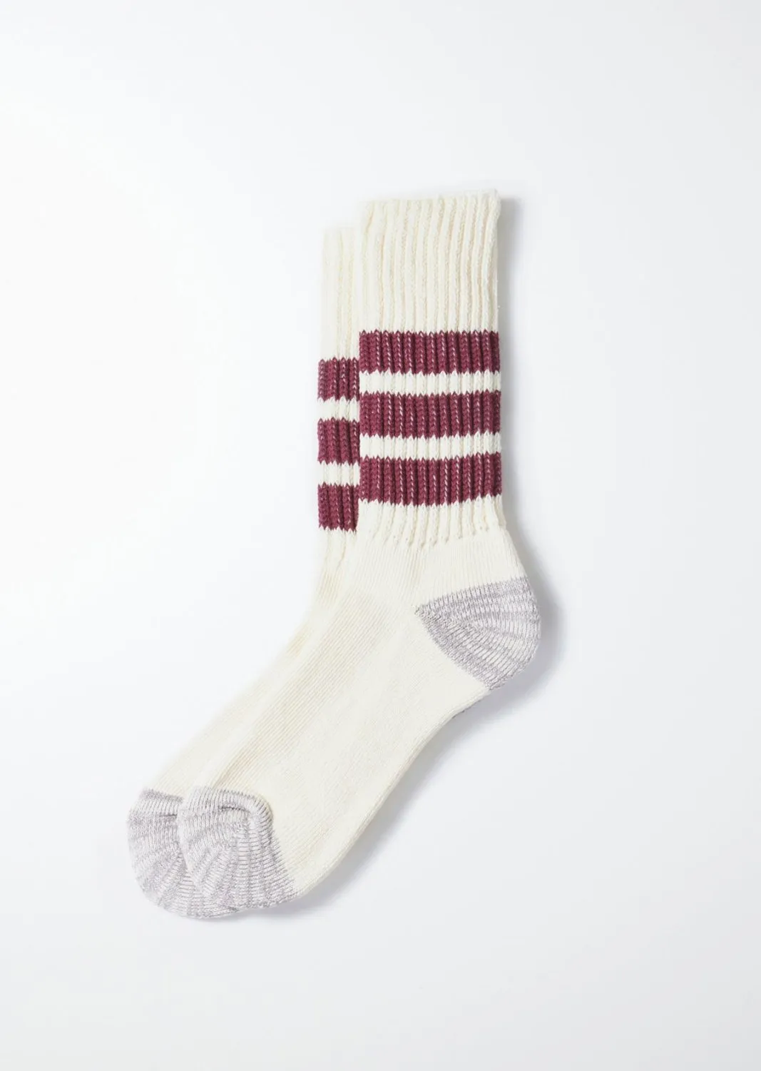 R1255 Coarse Ribbed Oldschool Crew Sock Bordeaux