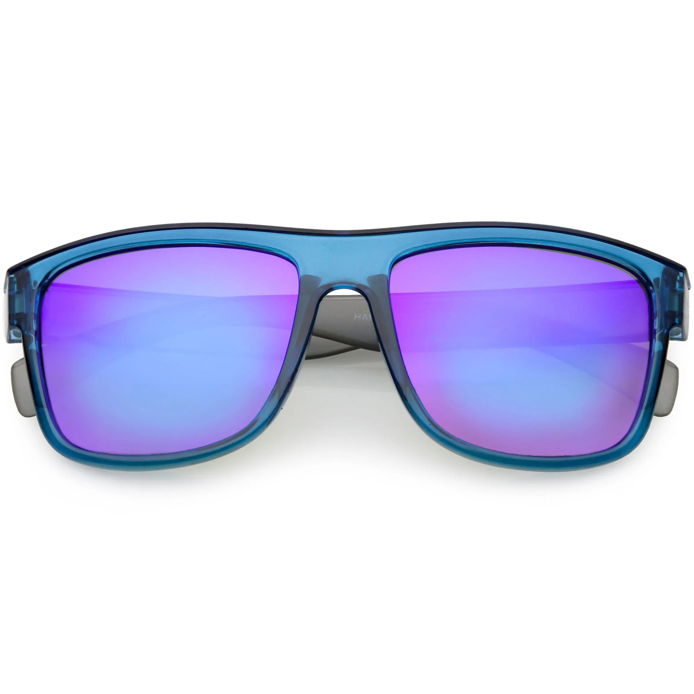 Radical Retro Skater Horned Rim Flash Mirrored Sunglasses C787