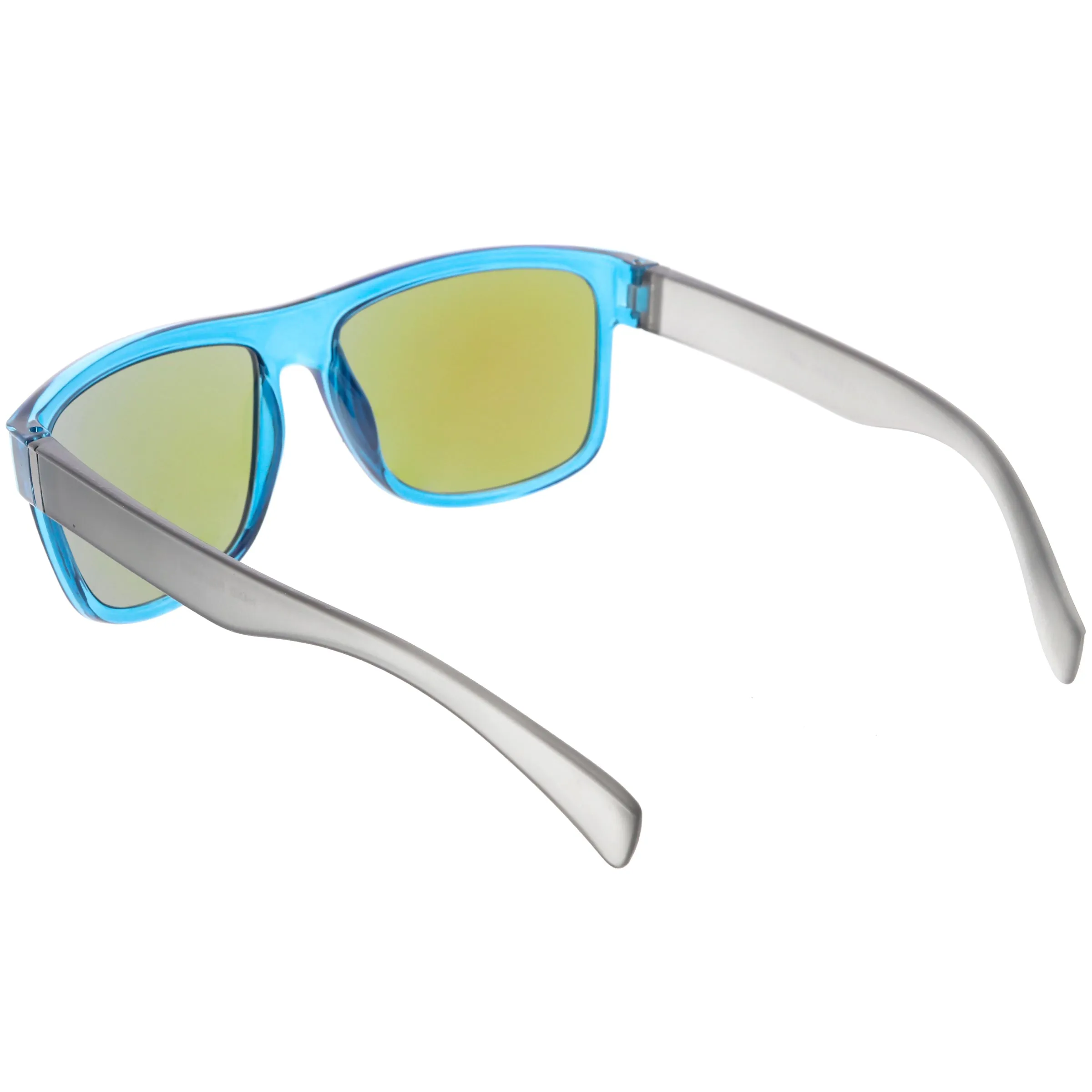 Radical Retro Skater Horned Rim Flash Mirrored Sunglasses C787