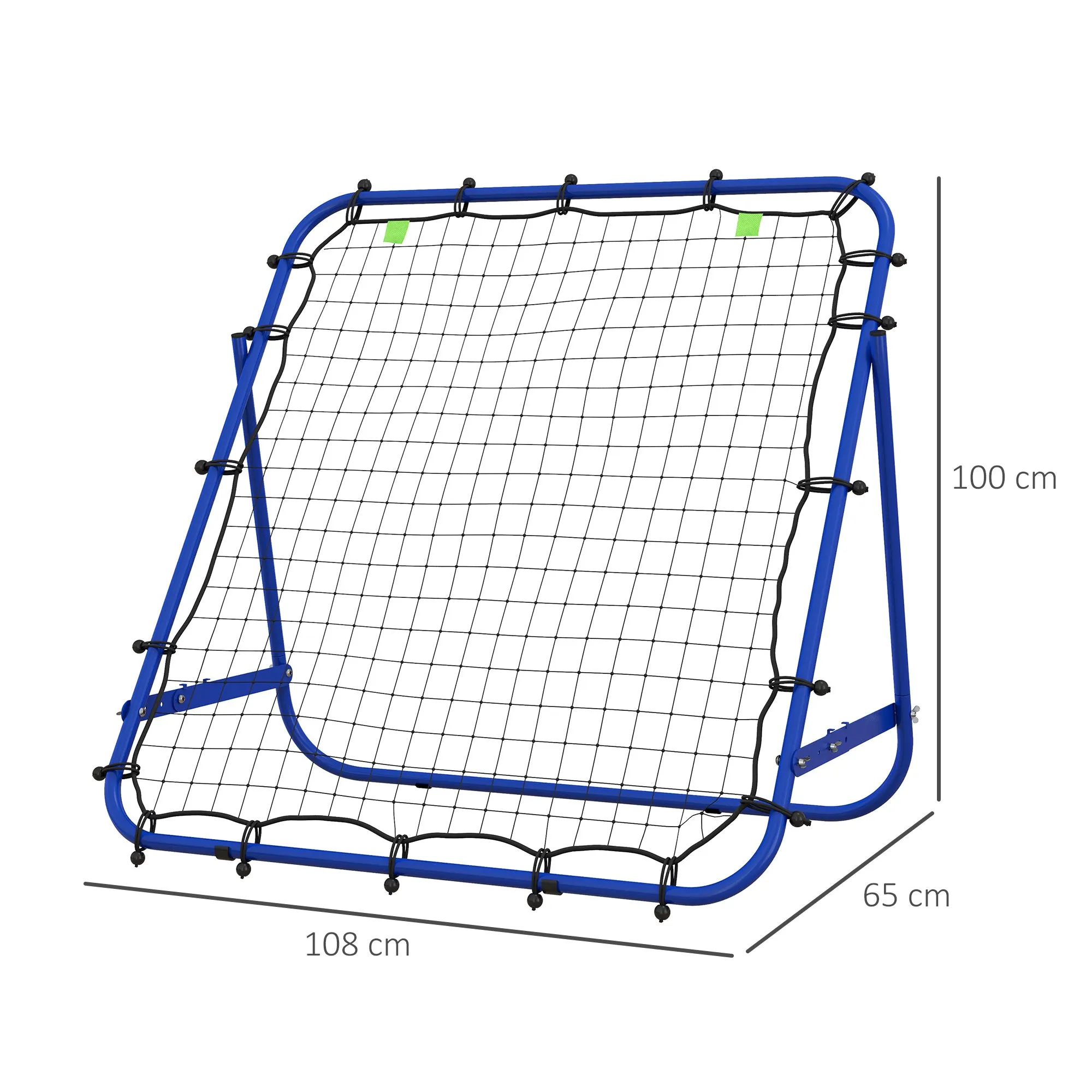 Rebounder Net Kids Adults Football Training Aid Adjustable Blue