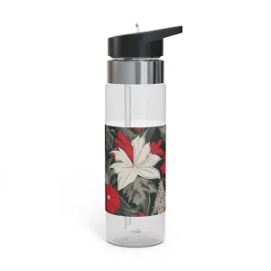 Red & White Flowers, 20oz Sport Water Bottle, BPA-Free, Tritan™ plastic