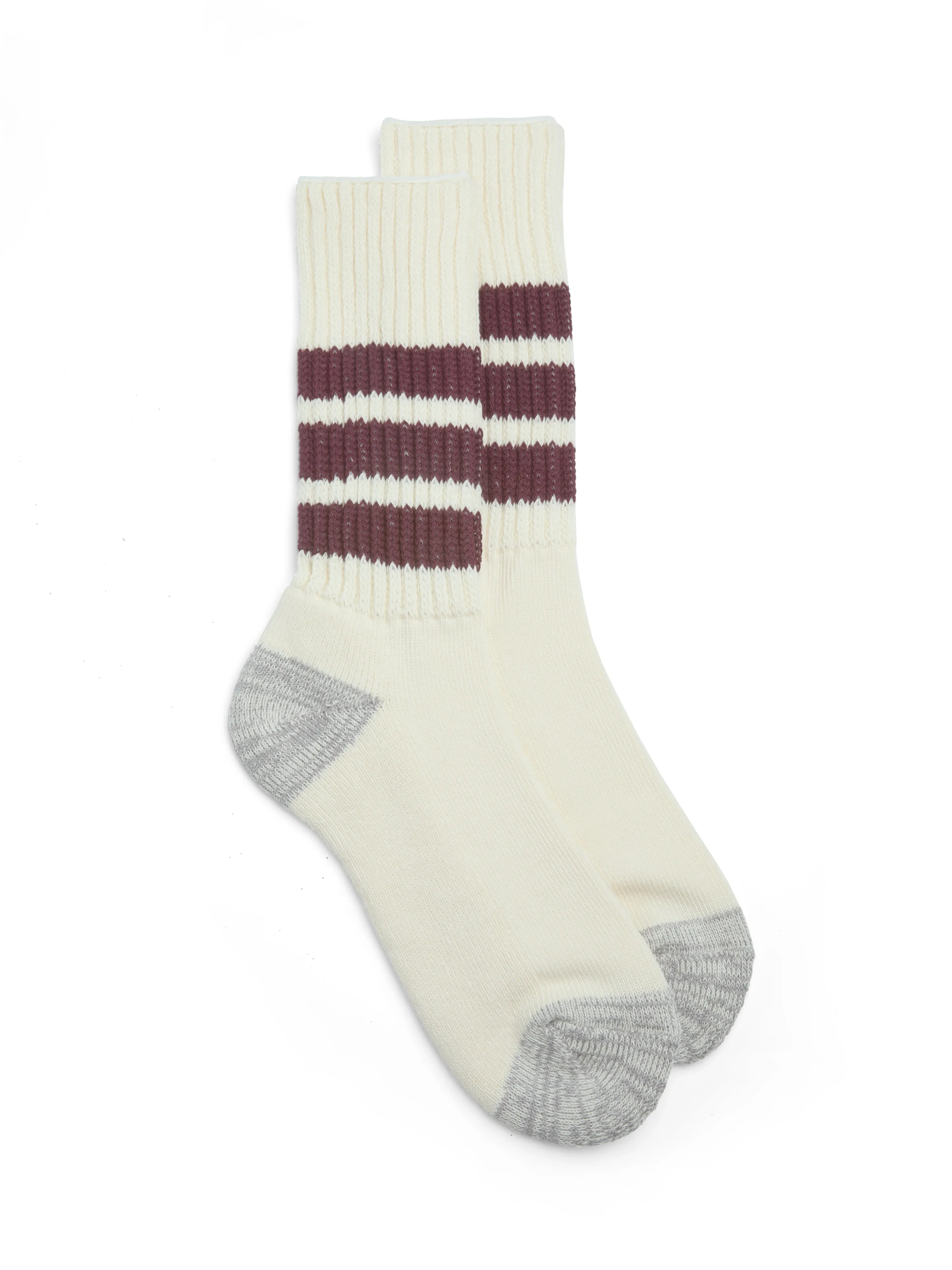 Ro To To Coarse Ribbed Old School Socks Bordeaux