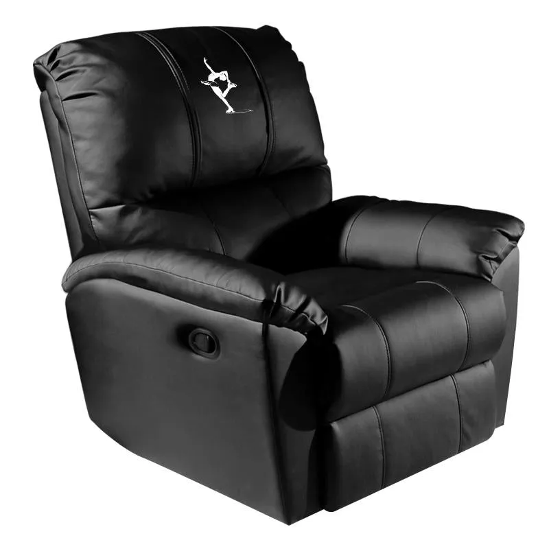 Rocker Recliner with Figure Skater Catch Foot Logo Panel