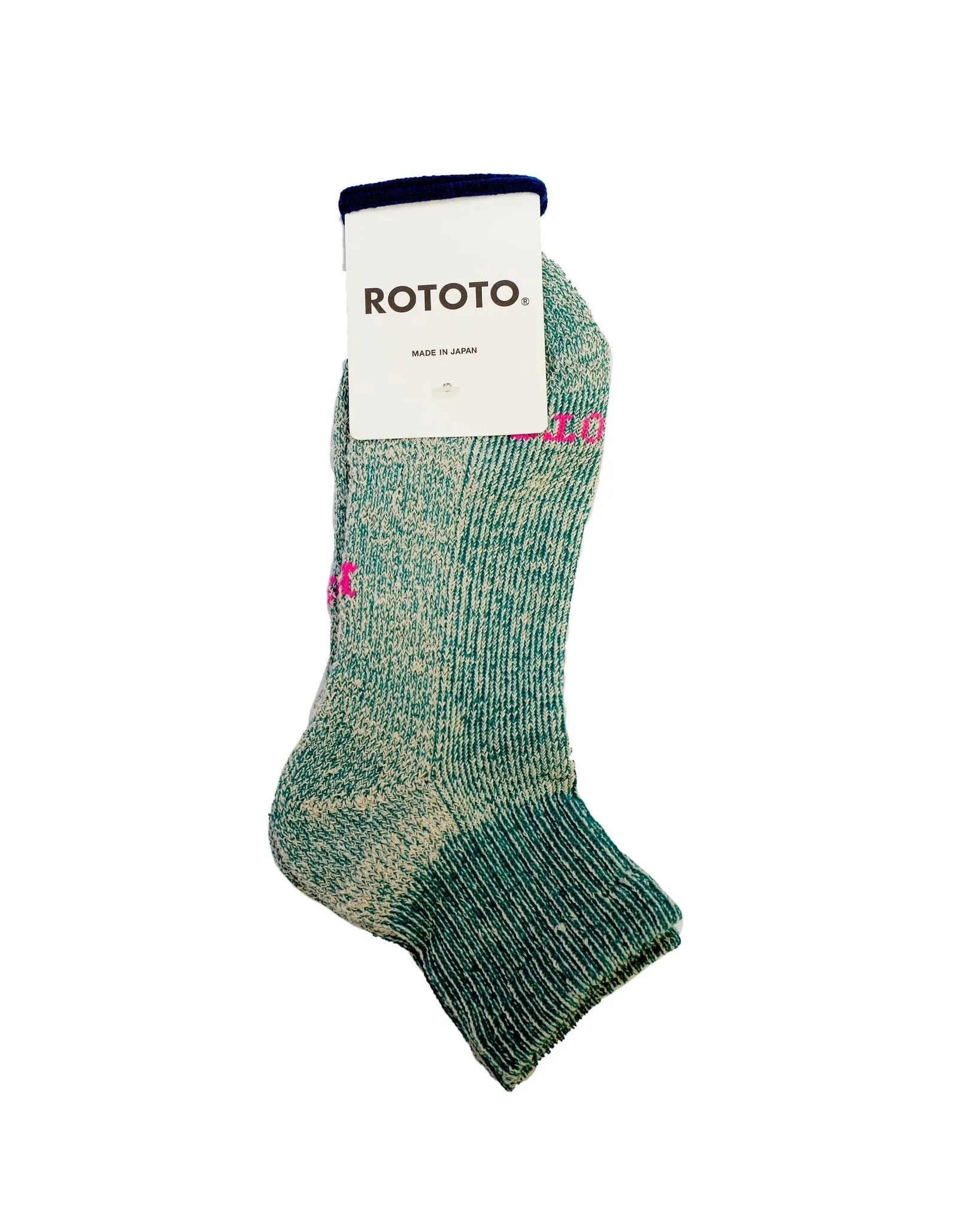 ROTOTO Hemp Organic Cotton Pile Ankle Socks Sea Green