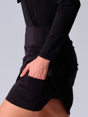 Ruffle Tennis Skirt in Black