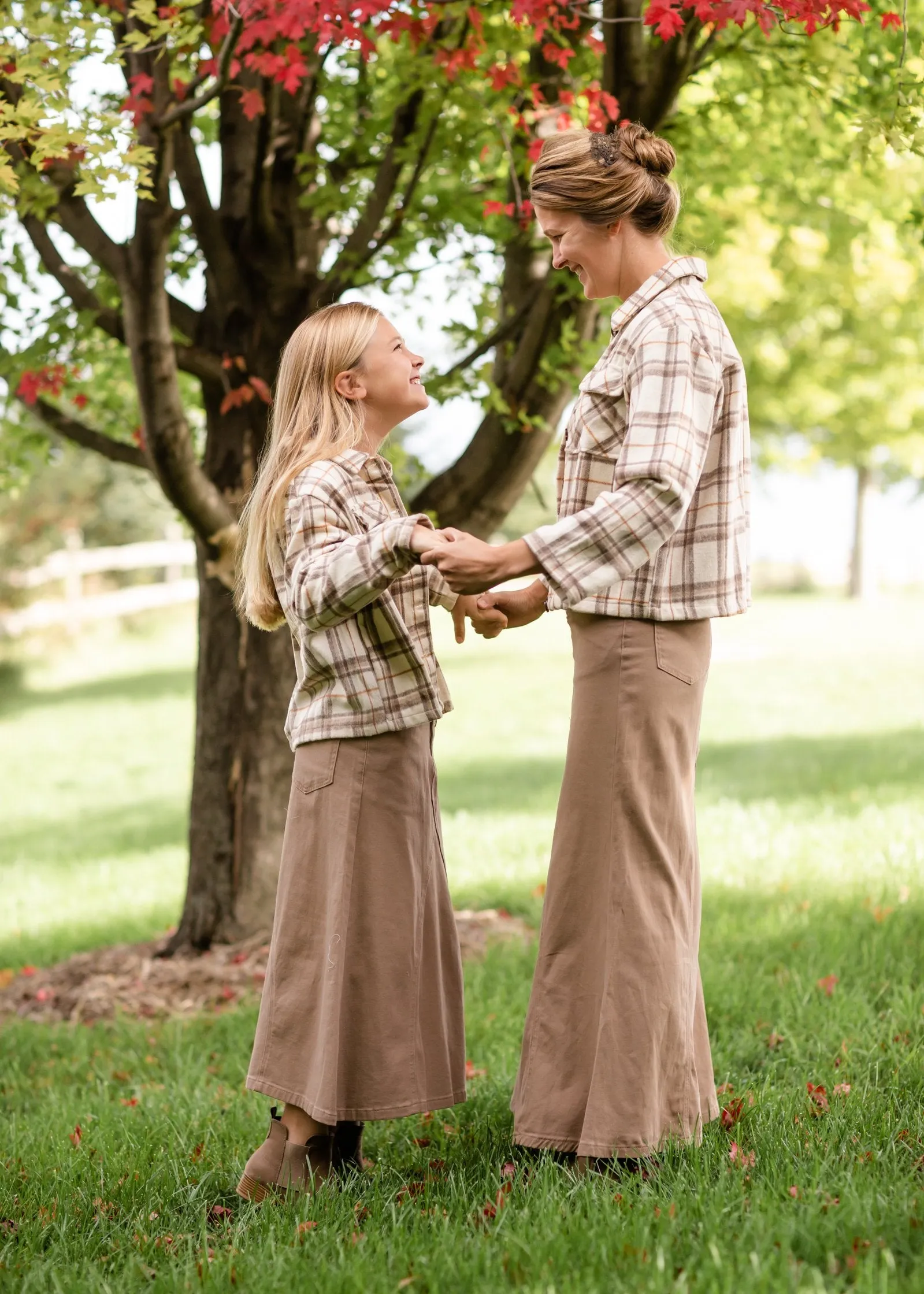 Ruth A-Line Long Khaki Skirt - FINAL SALE