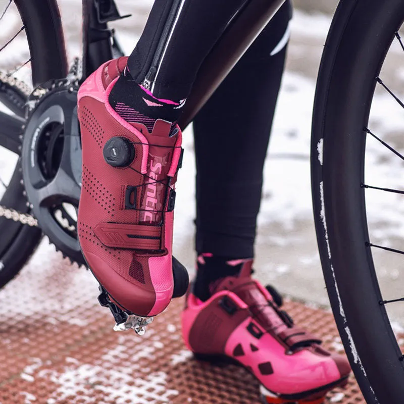 Santic Hurles Wine Red Women Road Cycling Shoes