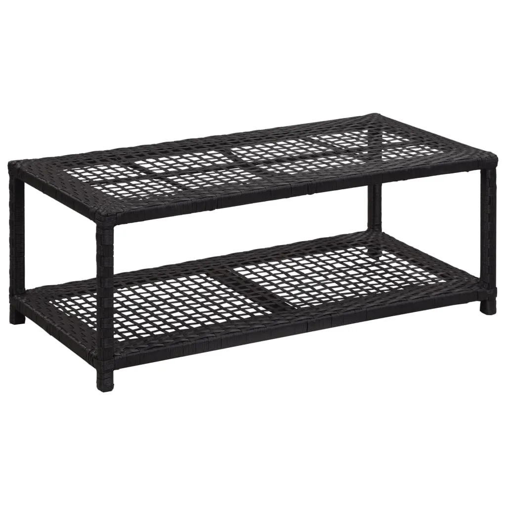 Shoe Bench Black 80x40x30 cm Poly Rattan