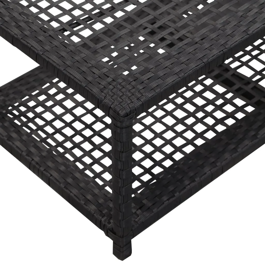 Shoe Bench Black 80x40x30 cm Poly Rattan