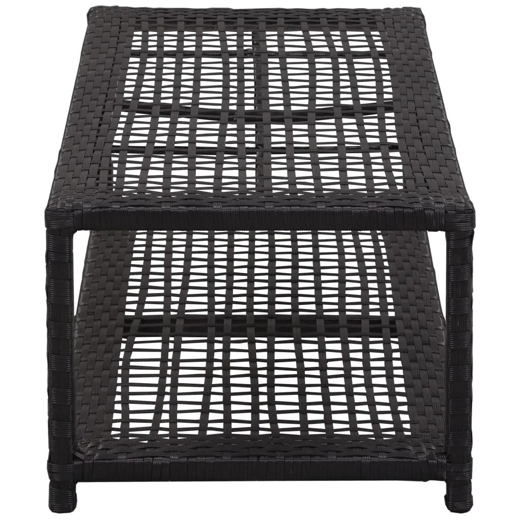 Shoe Bench Black 80x40x30 cm Poly Rattan