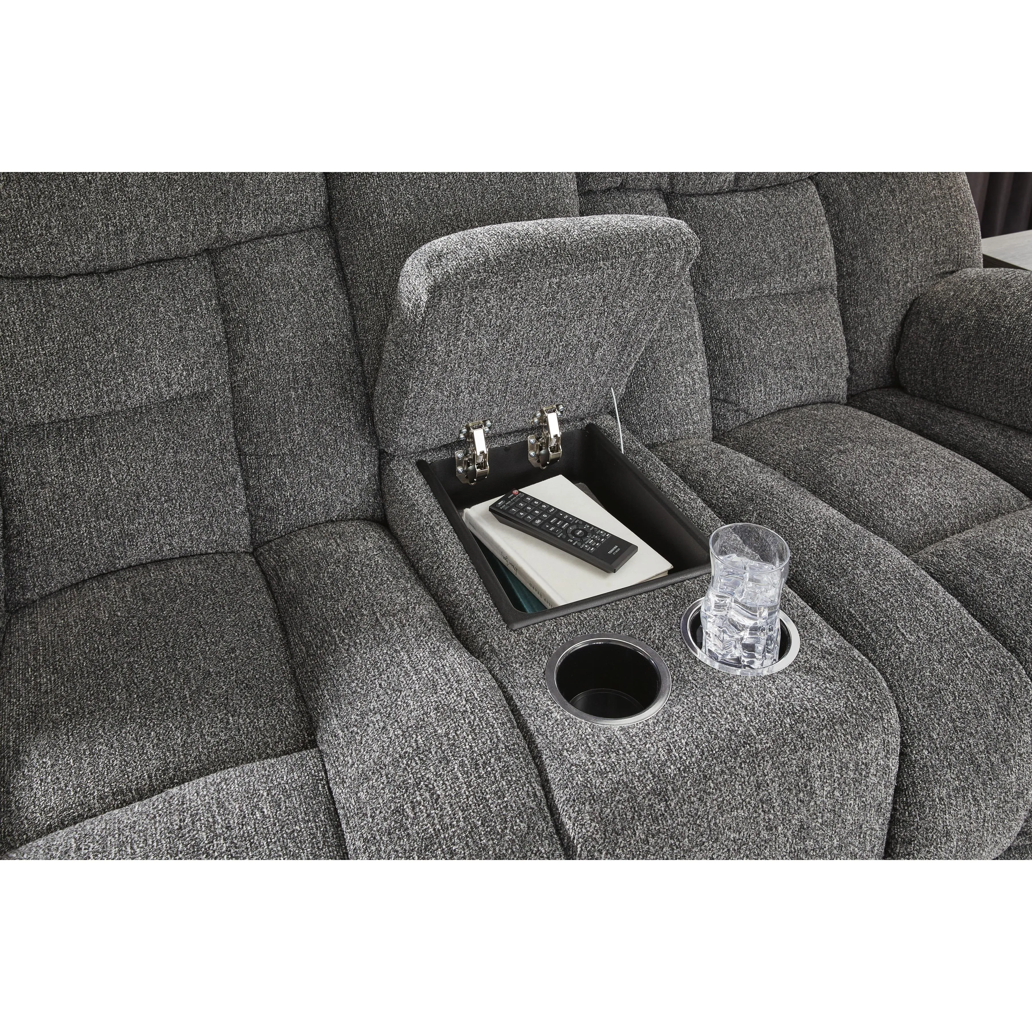 Signature Design by Ashley Foreside Reclining Fabric Loveseat with Console 3810494C