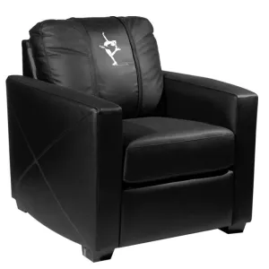 Silver Club Chair with Figure Skater Catch Foot Logo Panel