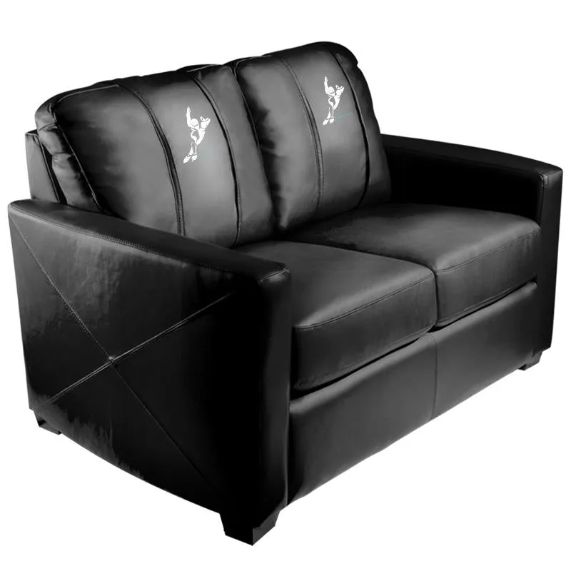 Silver Loveseat with Speed Skater Logo Panel