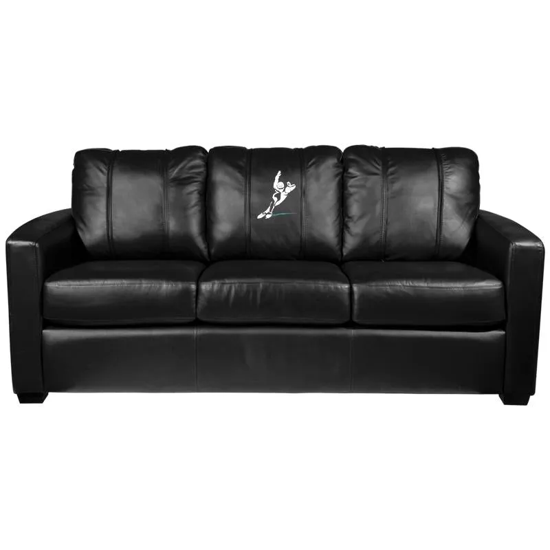 Silver Sofa with Speed Skater Logo Panel