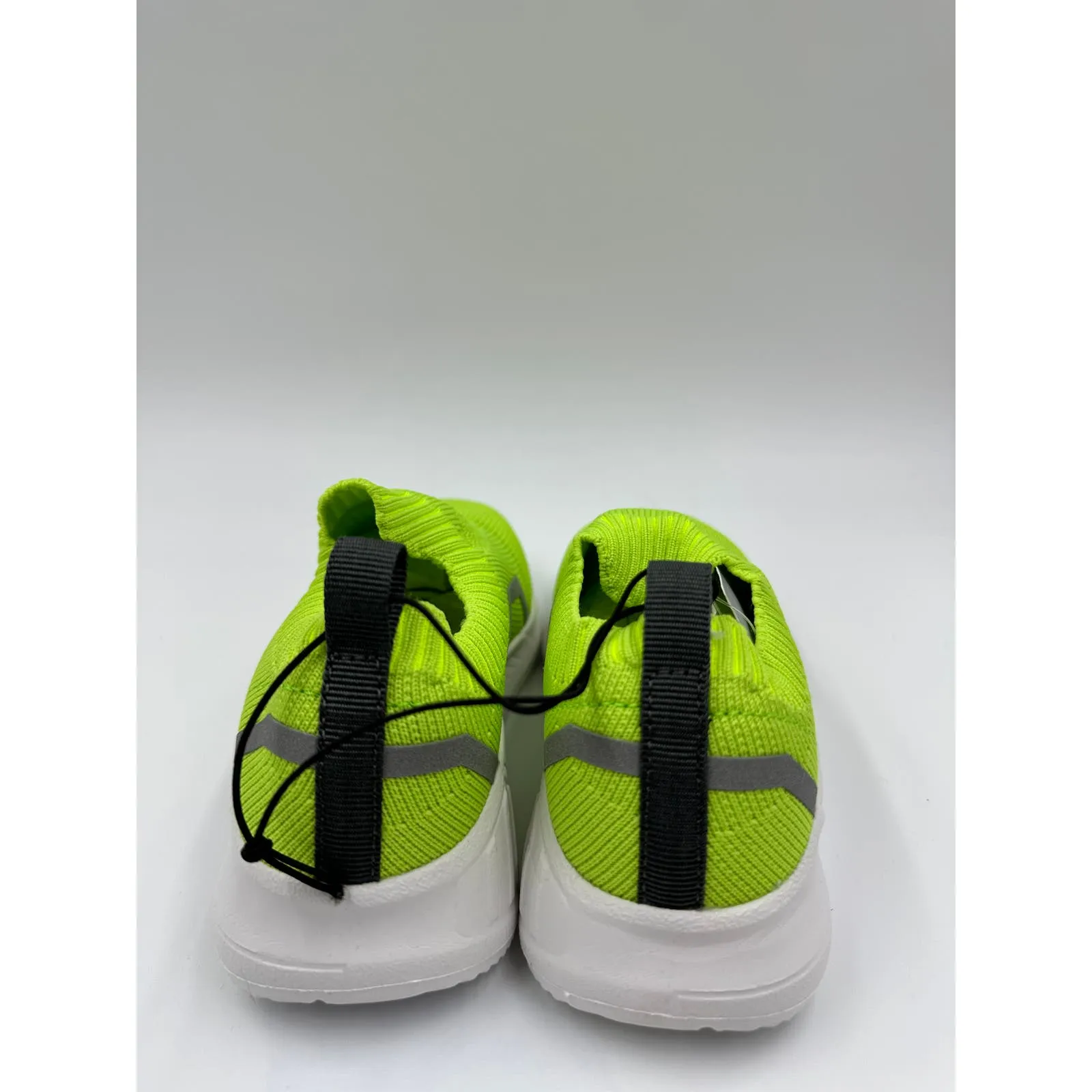 Small Kid Size 11, Neon Slip-on Water Shoes, with White Sole and Gray Accents